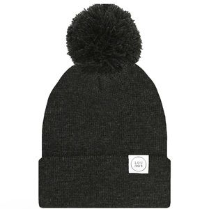 Lou Lou & Company Heathered Black Beanie with Pom - Child/Adult